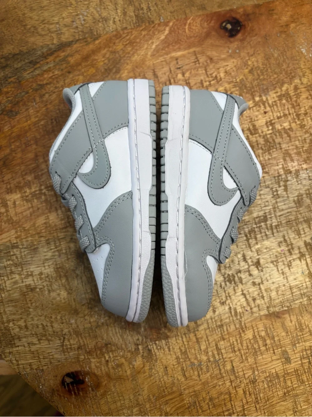 Nike Kids Nike Dunk Low in Gray and White